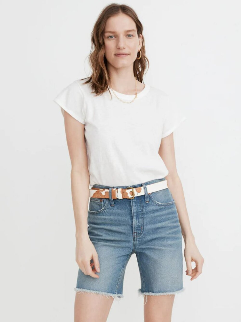 Madewell High Rise Mid Length Denim Shorts Size 28